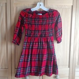Old Navy girls red plaid dress, sz Small 6-7